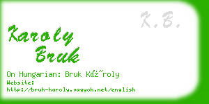 karoly bruk business card